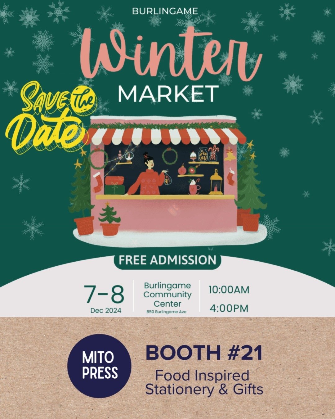 ✨ I&rsquo;m Back at the Burlingame Winter Market! ✨

Last year, I did my first-ever in-person event at the @burlingame_parksandrec Winter Market&mdash;and what a ride it&rsquo;s been since!

(Swipe to see my booth transformation 📸)

Story time: When