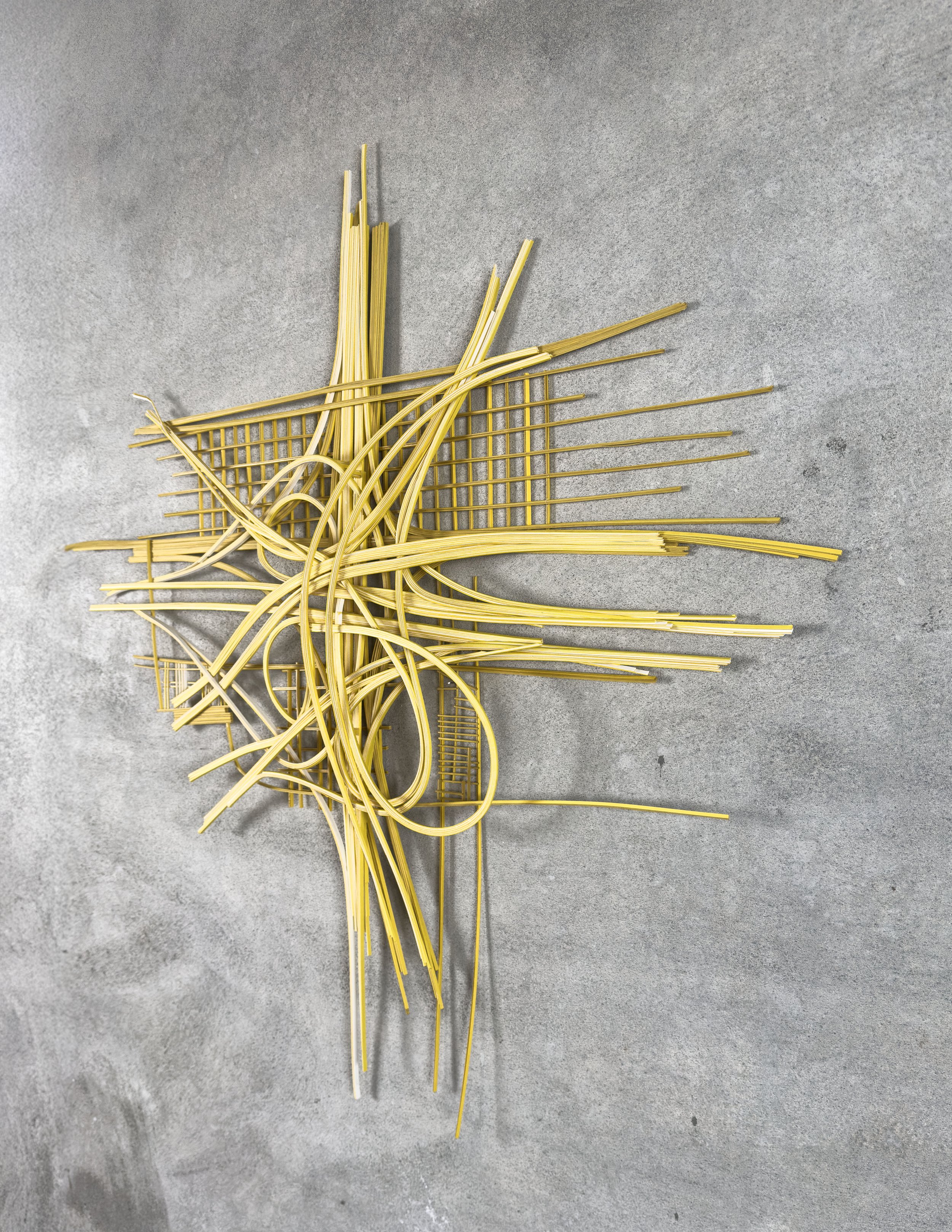 Palimpsest- Precision cutting and pasting with wasli paper, 48 x 46 x 3.5 inches, 2024.