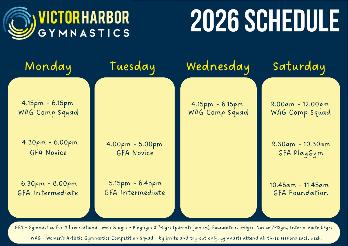 VHGC 2026 Schedule