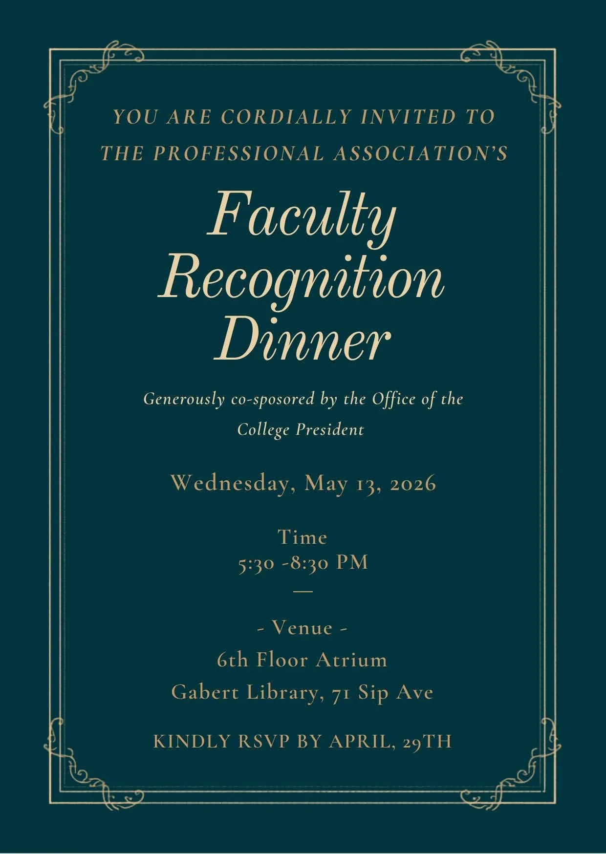 Faculty Recognition Dinner