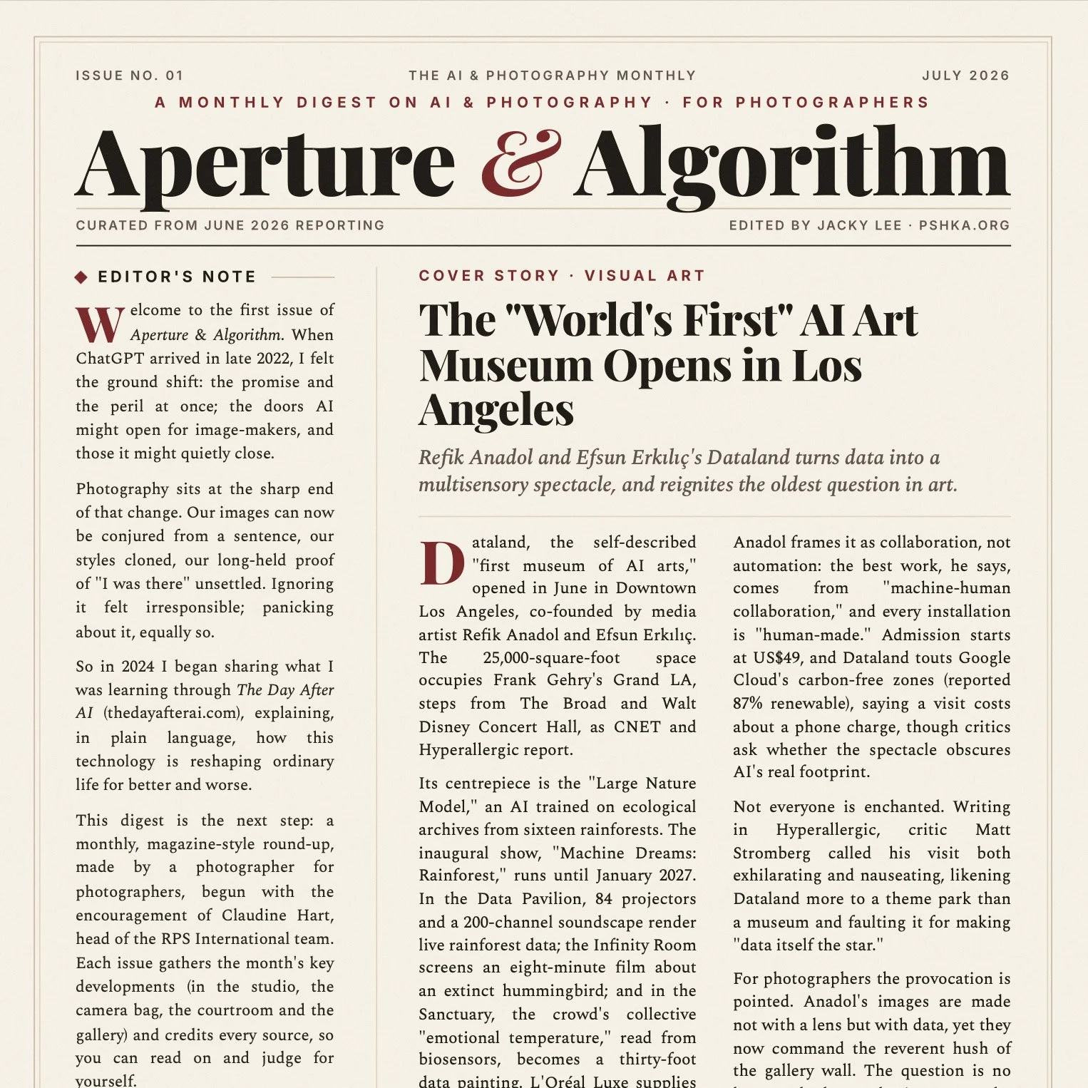 Aperture &amp; Algorithm (July 2026)