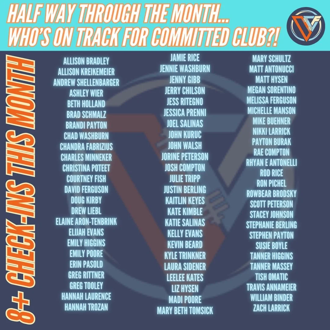 72 people are on track to make Committed Club this month. Congrats!🥳

And a HUGE shout out and thank you to this month's Committed Club Sponsor, @elevatesportandspinecenter! 

The DeNovo Committed is a program in place to recognize and reward the pe