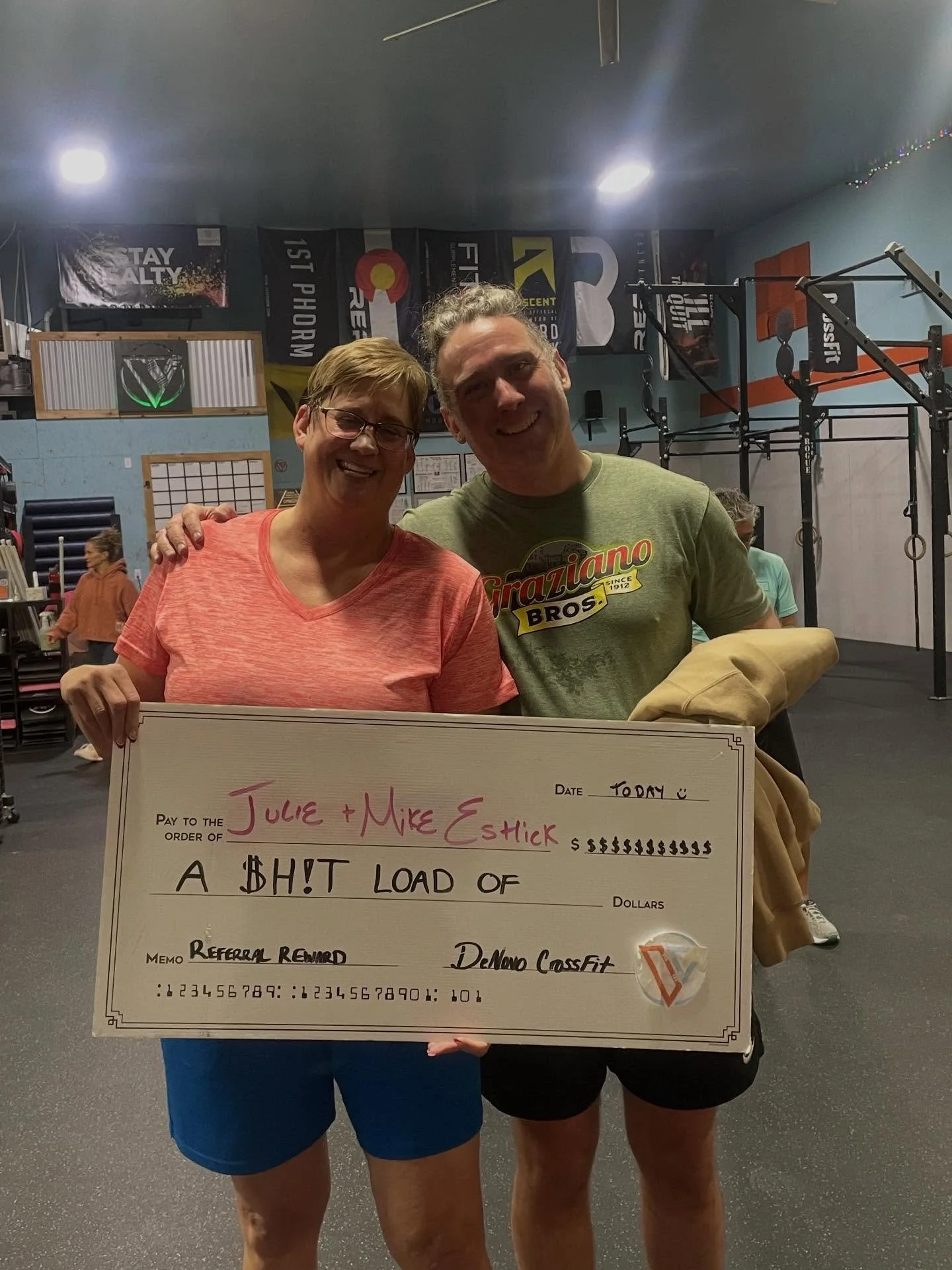 Shoutout to @mikeestlick for bringing his amazing wife to the DeNovo Family! We are excited to have you Julie 🎉 As a thank you for the referral, both Mike and Julie will get 40% off of a month of their membership.