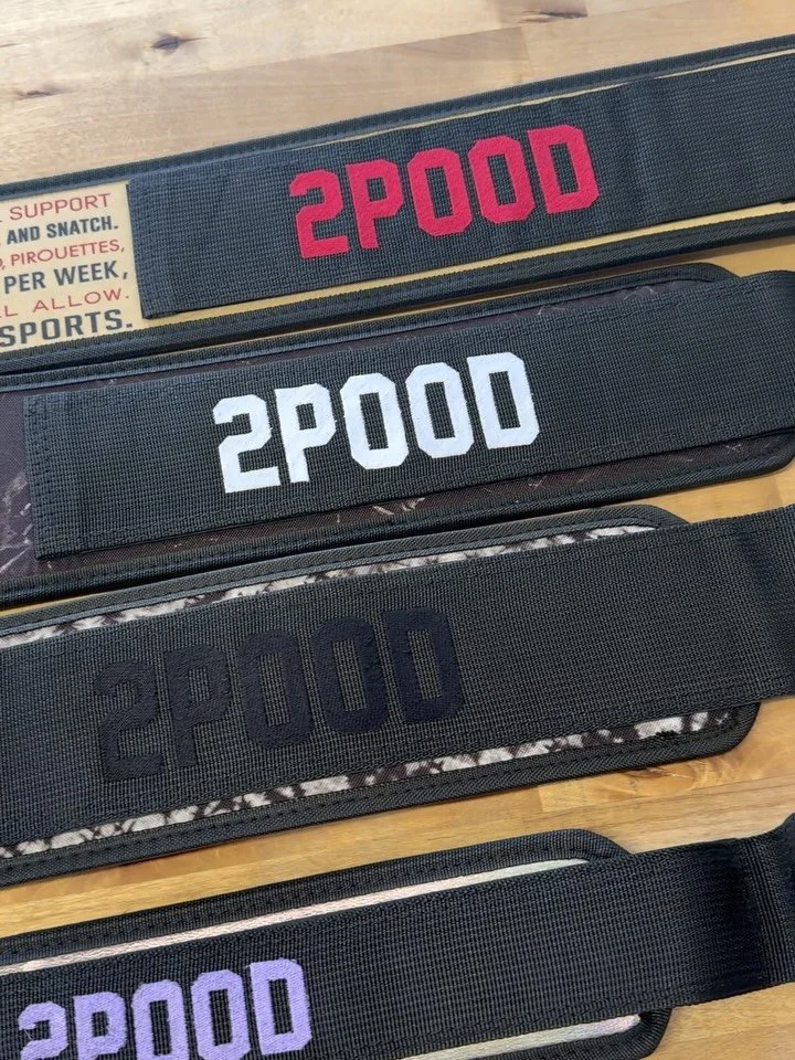 We have 2Pood belts NOW available at DeNovo for sizing! Check them out in the front lobby.