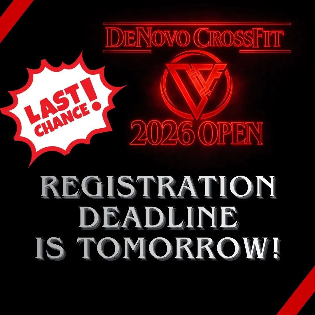 Be a part of something bigger.🤩
Test your fitness. Get inspired. Get motivated. Accomplish personal goals. And most importantly, have fun and make new friends!

P.S. If you plan to workout on Fridays at DeNovo on 2/27, 3/6 &amp; 3/13, you will be do
