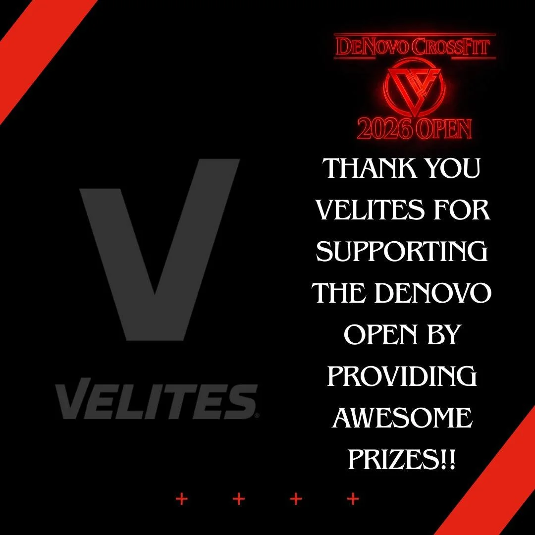 HUGE shoutout and thank you to VELITES for supporting the DeNovo CrossFit OPEN Intramural competition! We appreciate your support and donations so we can put on a great event!

@velitessport