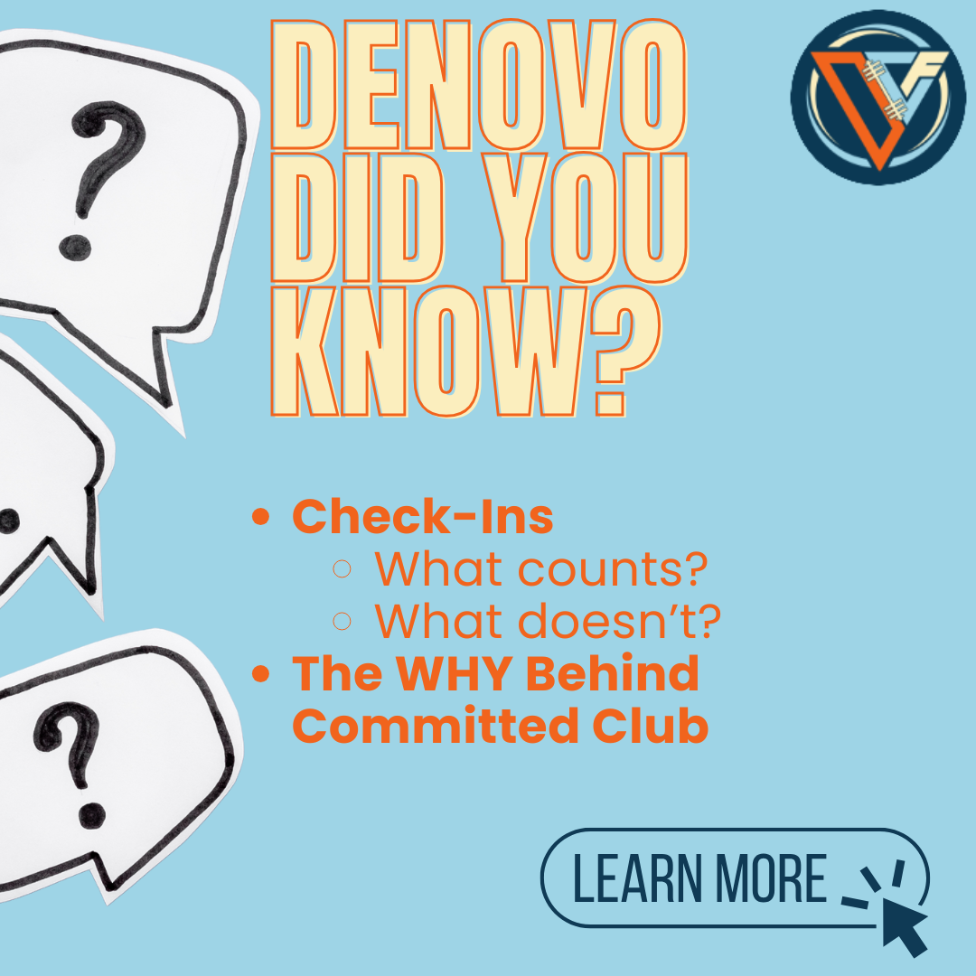 DeNovo did you know - Check-ins &amp; committed club intention