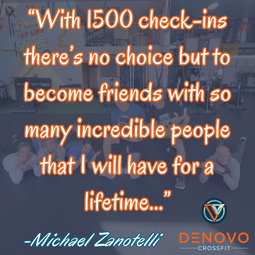 Michael got his 1500th check-in with his 9:15am crew this week and won a custom pair of Nike Metcons!

Michael is one of the best humans out there and has been with us for years before DeNovo even existed. We recall that his favorite memory from Mira
