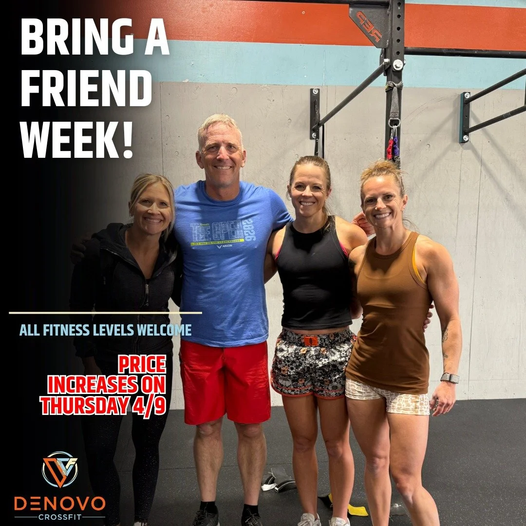 Come for a full week of classes for just $5 if you sign up early.
🚨Price increases on 4/9🚨

Come check it out... see that CrossFit can be approachable, fun and non-intimidating. You don't have to be fit to start, just willing to try something new.
