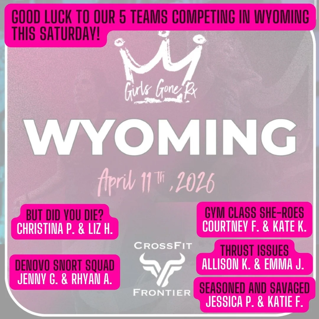 Let's give it up for these 10 badass ladies competing at @crossfitfrontier on Saturday for the @girlsgonerx competition! Come cheer them on if you can between 8:45am-4pm. They would love your support!

@akreike @grumpygills13 @emjaco30 @jftbgibb @jpr
