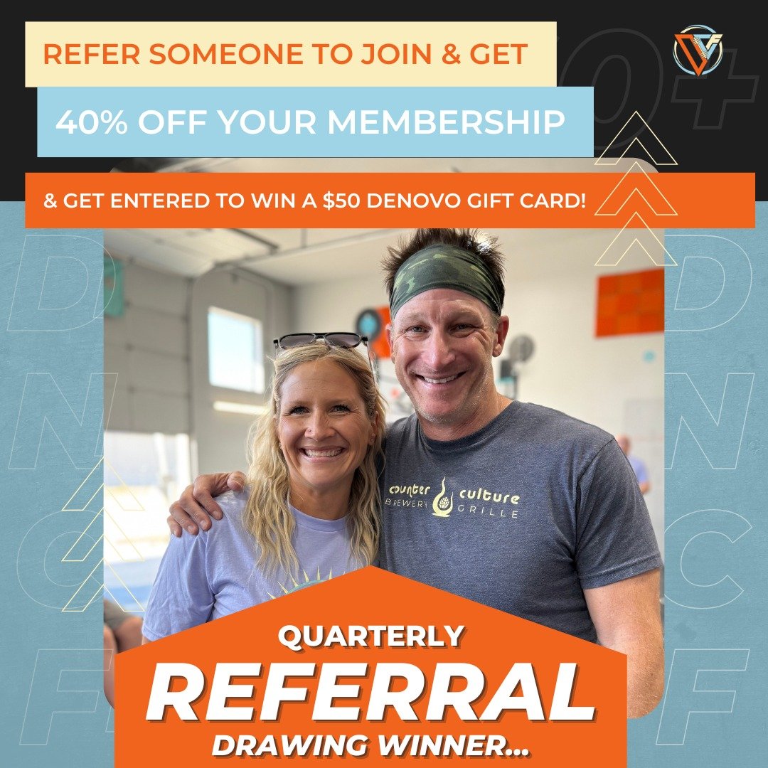 𝗤𝘂𝗮𝗿𝘁𝗲𝗿𝗹𝘆 𝗥𝗲𝗳𝗲𝗿𝗿𝗮𝗹 𝗗𝗿𝗮𝘄𝗶𝗻𝗴 𝗪𝗜𝗡𝗡𝗘𝗥:
@mary__schultz 

At the end of the quarter, athletes who have referred a friend or family member to join DeNovo are entered into a drawing to win a $50 DeNovo Gift Card!

𝘼𝙩𝙝𝙡𝙚𝙩𝙚