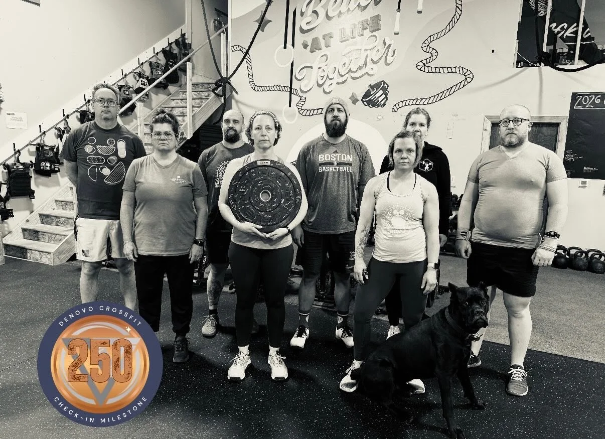 Although this photo is giving stoic, intense and solemn vibes, we were actually very excited to celebrate Elaine&rsquo;s 250 check-in milestone with barbell class this morning! 

Congratulations, Elaine! Thank you for being so wonderful and so coacha