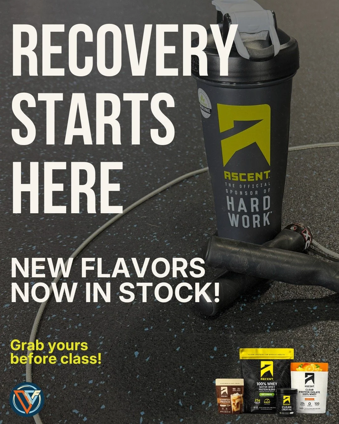 Recovery matters just as much as training 💪

We just LOADED up on new Ascent products at DeNovo:
&bull; Whey Protein
&bull; Clear Protein
&bull; Iced Coffee Protein
&bull; Creatine

Great ingredients, great taste, and easy options for post-WOD recov