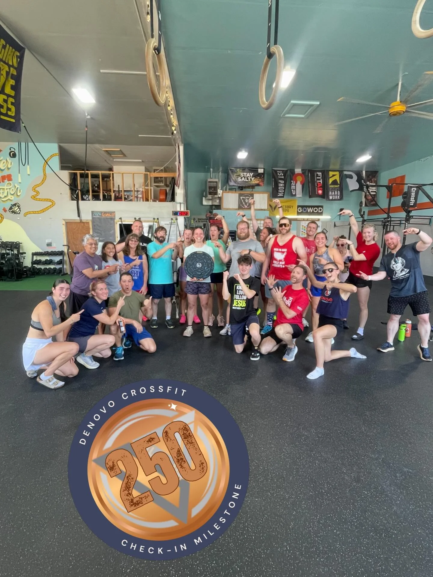 Huge congratulations on @ktandtheworld for getting her 250th check in today at Murph! Your hard work has been paying off!🎉