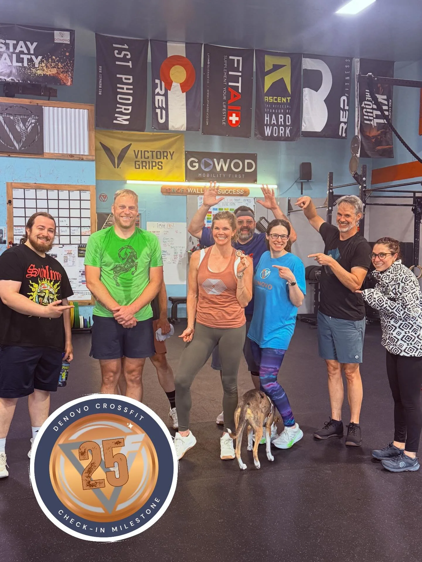 A huge congrats to @knewton1029 for hitting 25 check ins🎉🎉🎉 Kate we are so happy that you decided to join the DeNovo fam, and we can&rsquo;t wait to see how much you grow and flourish here 🧡