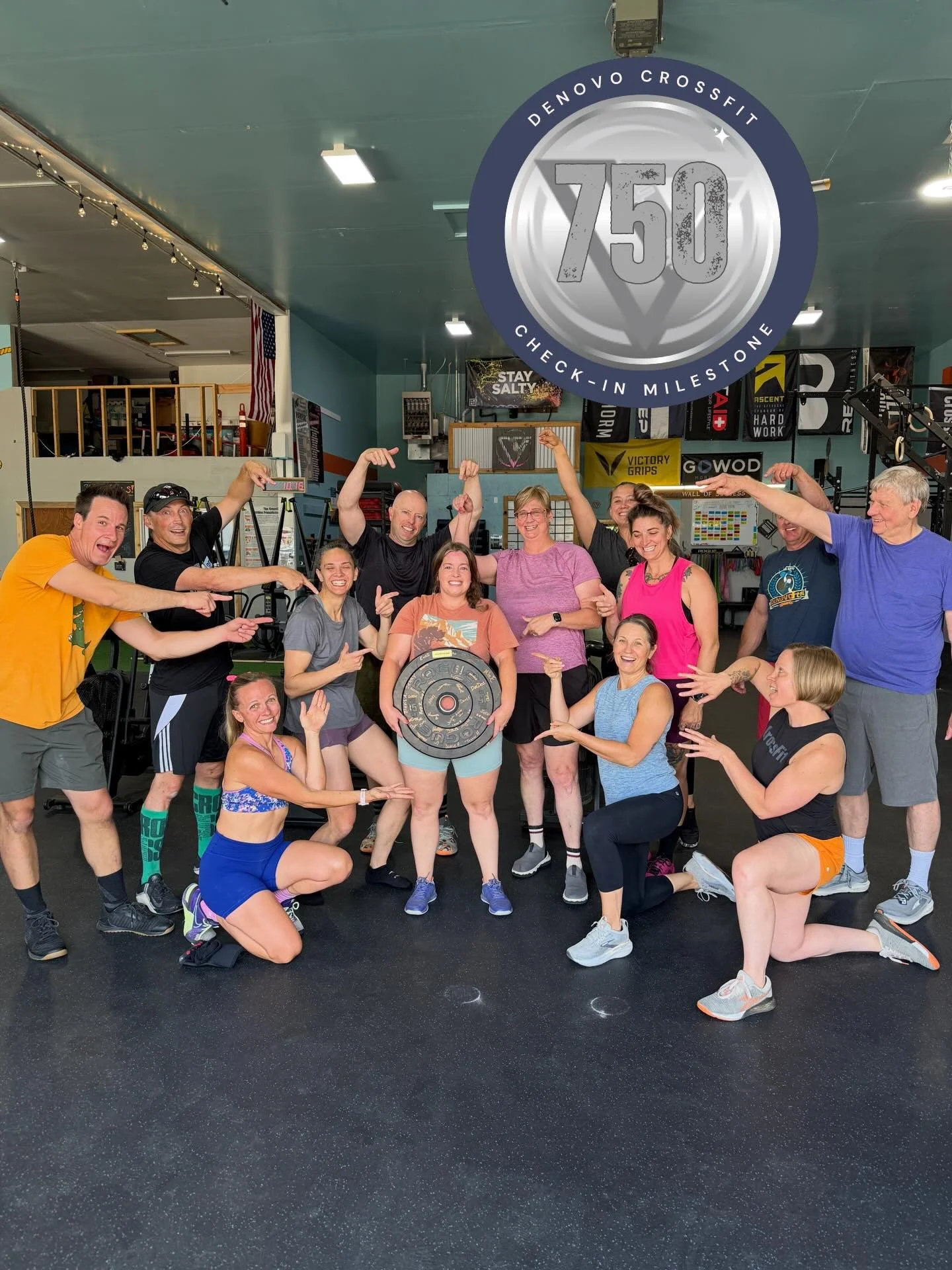 A HUGE congrats to @kaitkeyes who got her 750th check in at the 9:15 class🎉🎉🎉 Kaitlin we are so proud of your hard work and consistency at the gym! Whether it&rsquo;s joining a club and crushing PR&rsquo;s or coming in everyday with a smile on you