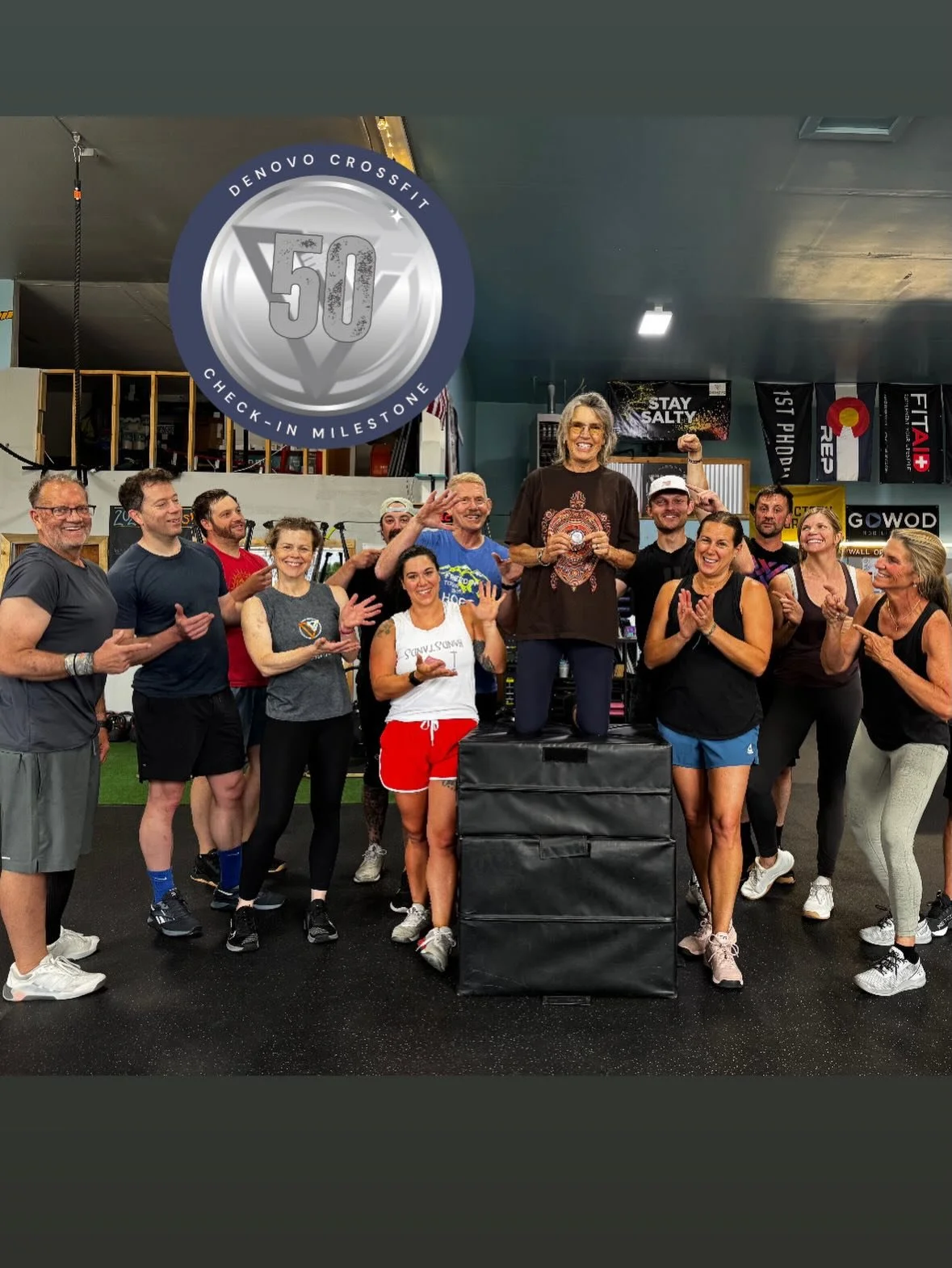 Suze hit 50 Check In&rsquo;s this morning!  Your consistency in putting in the effort shows and you crushed it with a tough workout to celebrate today.  We love seeing you not only accept new challenges but thrive in doing so!