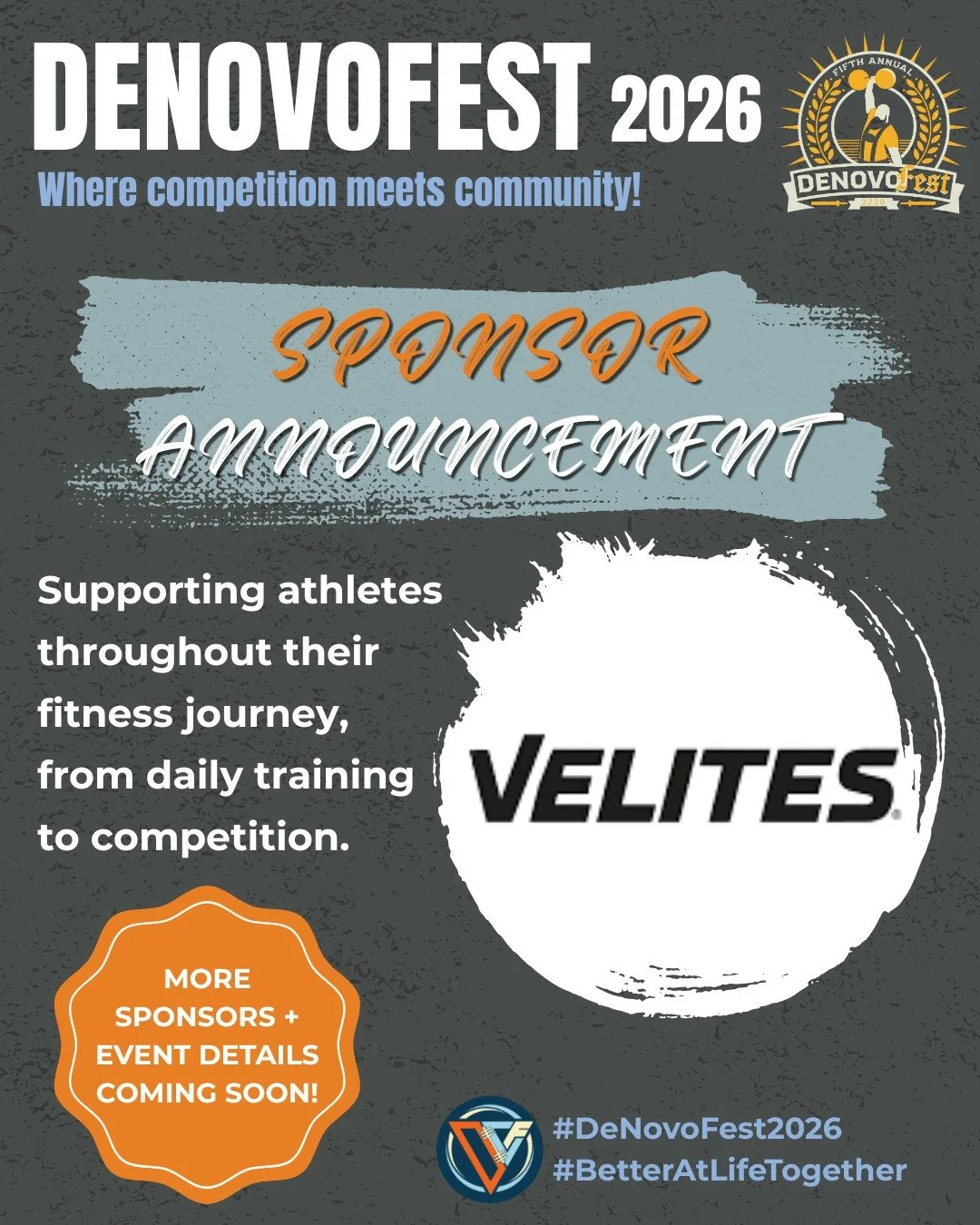 🔥 DENOVOFEST 2026 SPONSOR SPOTLIGHT 🔥

We&rsquo;re excited to have Velites as an official sponsor for this year&rsquo;s DeNovoFest Partner Comp.
@velitessport 

Velites is the CrossFit Games grips and apparel brand that supports athletes throughout