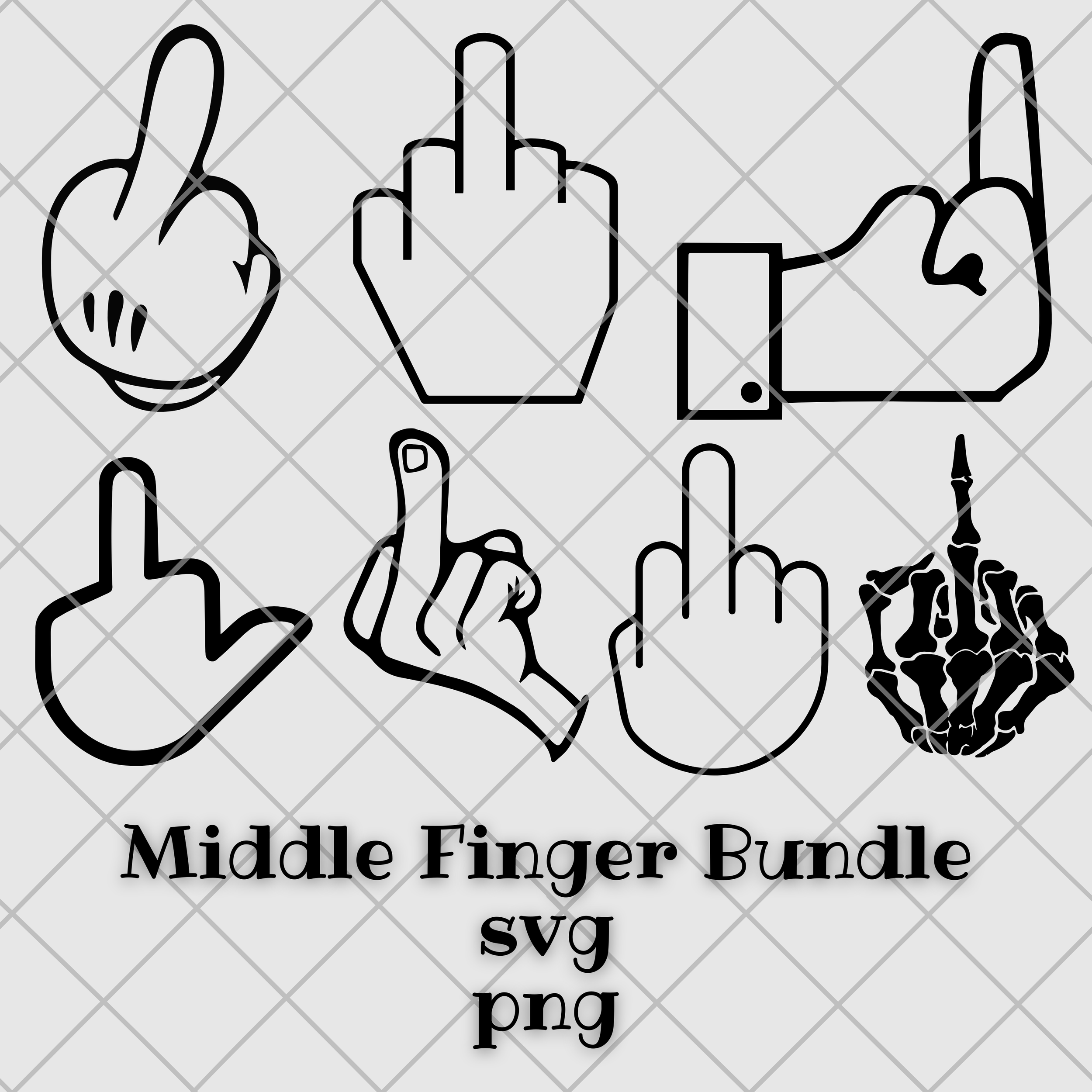 Middle Finger SVG PNG Bundle