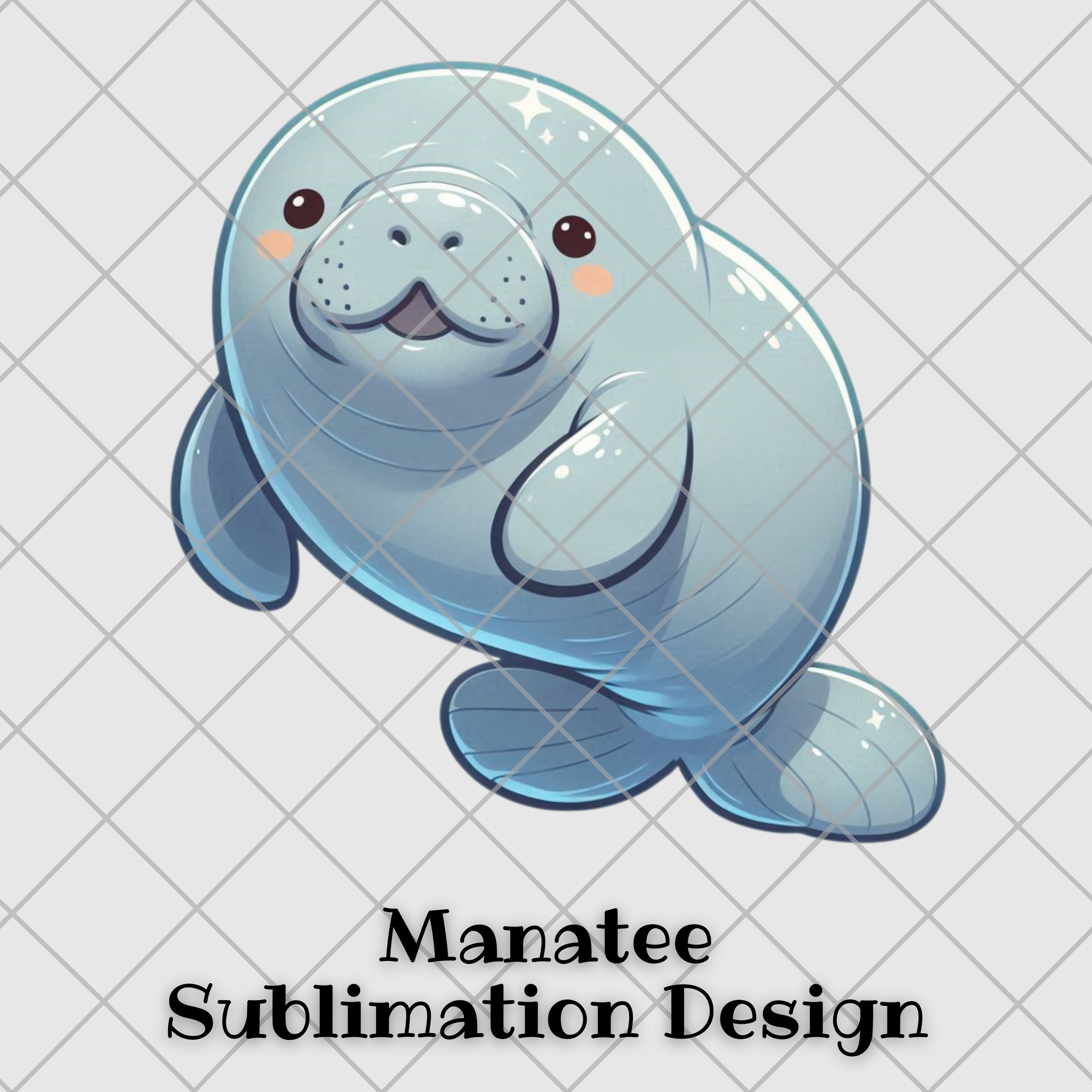 Cute Manatee Sublimation PNG