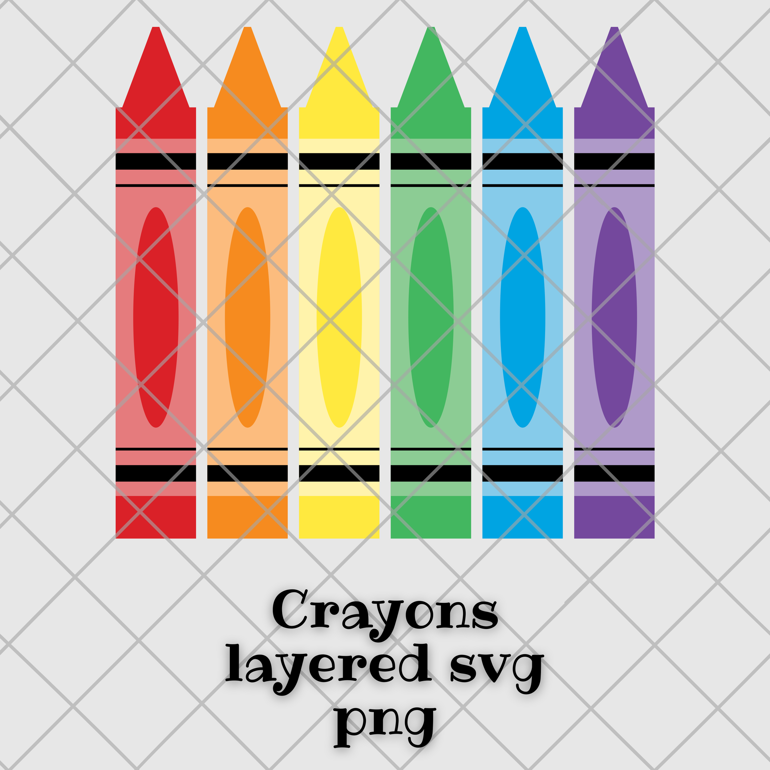 Crayons Layered SVG PNG