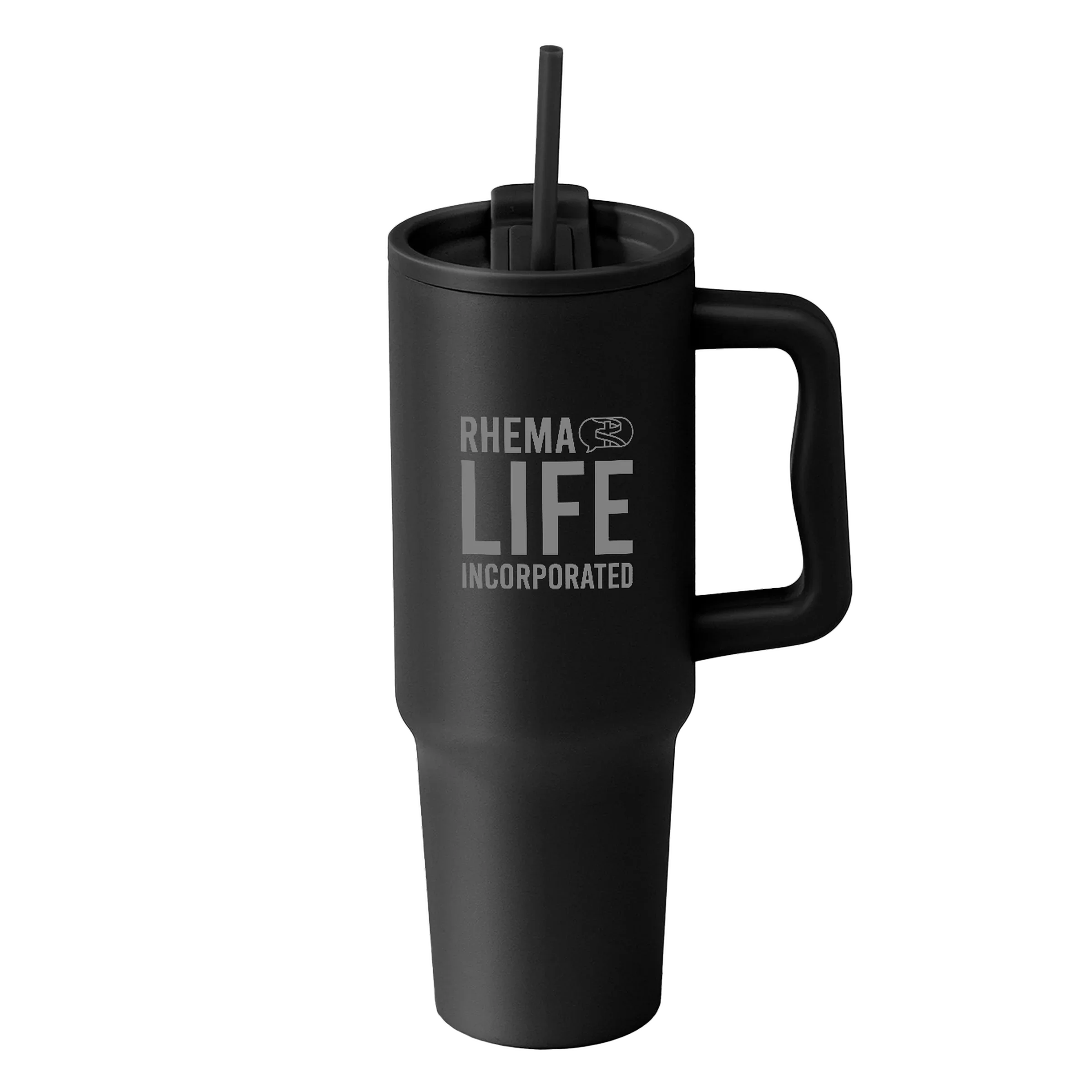 Rhema Life, Incorporated Stainless Steel Double-Wall Tumbler with Straw – 40 oz.