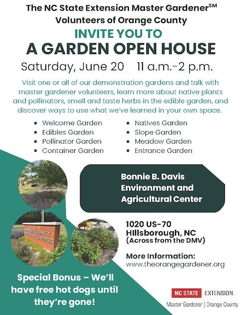 Invitation to open house at demonstration gardens on June 20