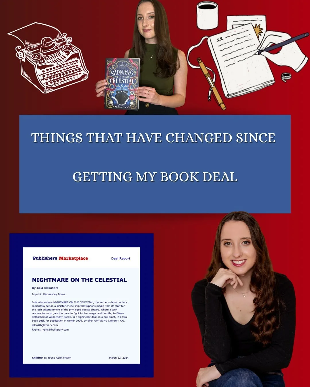 An inside look at my writing journey ✍️

Getting a book deal has definitely changed how I approach all things writing-related. It creates opportunities, shortens timelines, and alters perspective. While I always told people this was more than a hobby