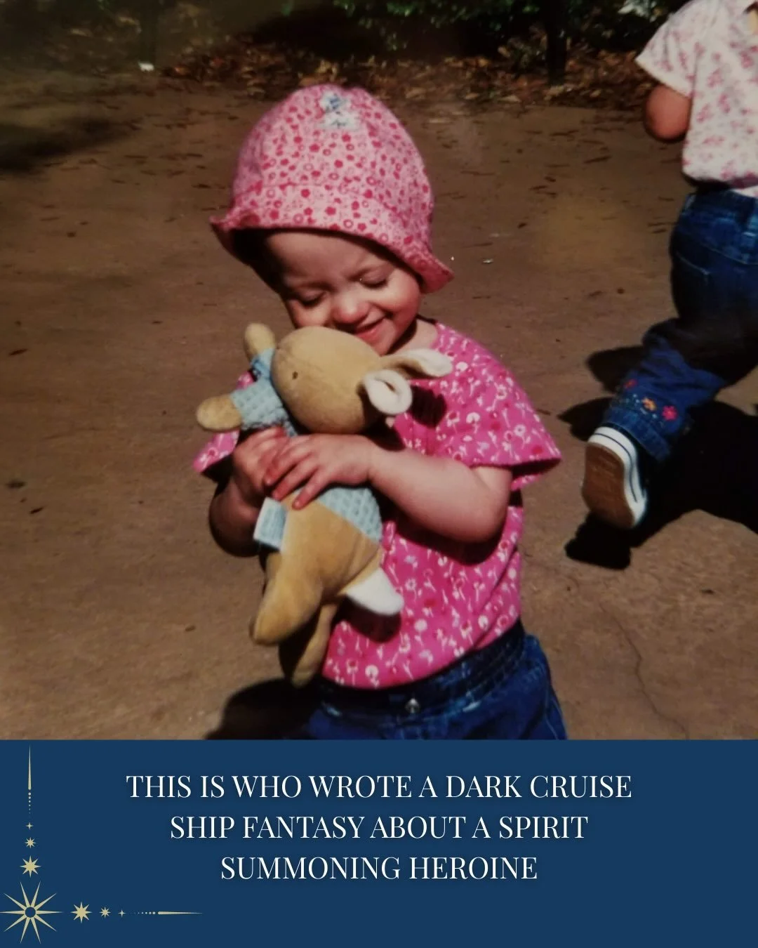 This is the author behind the book.

I love this trend so much, because I think it&rsquo;s easy to imagine we&rsquo;re just names stamped on the front of a book. We seem so professional that way😉

But here is the author of MIDNIGHT ON THE CELESTIAL: