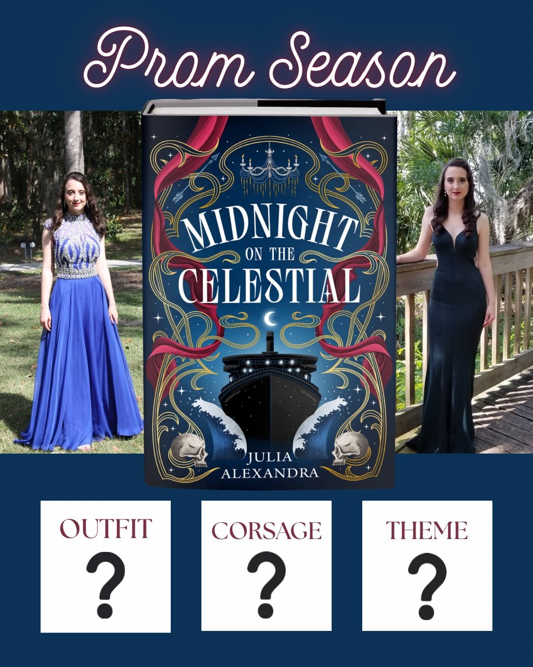 It&rsquo;s prom season!

I thought a MIDNIGHT ON THE CELESTIAL-themed prom game would be fun 🤩

If you were a guest aboard, preparing for a magical evening on the most luxurious, fantastical cruise ship:

✨ Which outfit would you choose?

✨ Which co