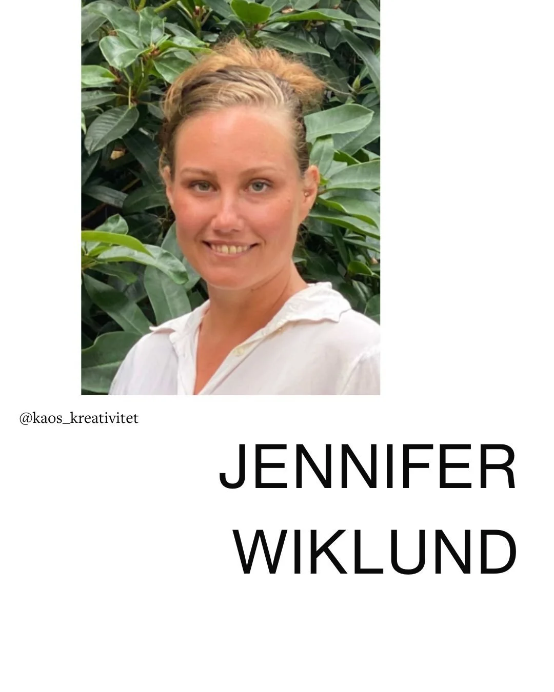 ✨ M&ouml;t Jennifer Wiklund &ndash; en av de nio personer som delar sin ber&auml;ttelse i Kaos &amp; Kreativitet.

Som anh&ouml;rig till en f&ouml;r&auml;lder med bipol&auml;r sjukdom v&auml;xte hon upp med fr&aring;gor, skuld, skam och ett djupt s&o