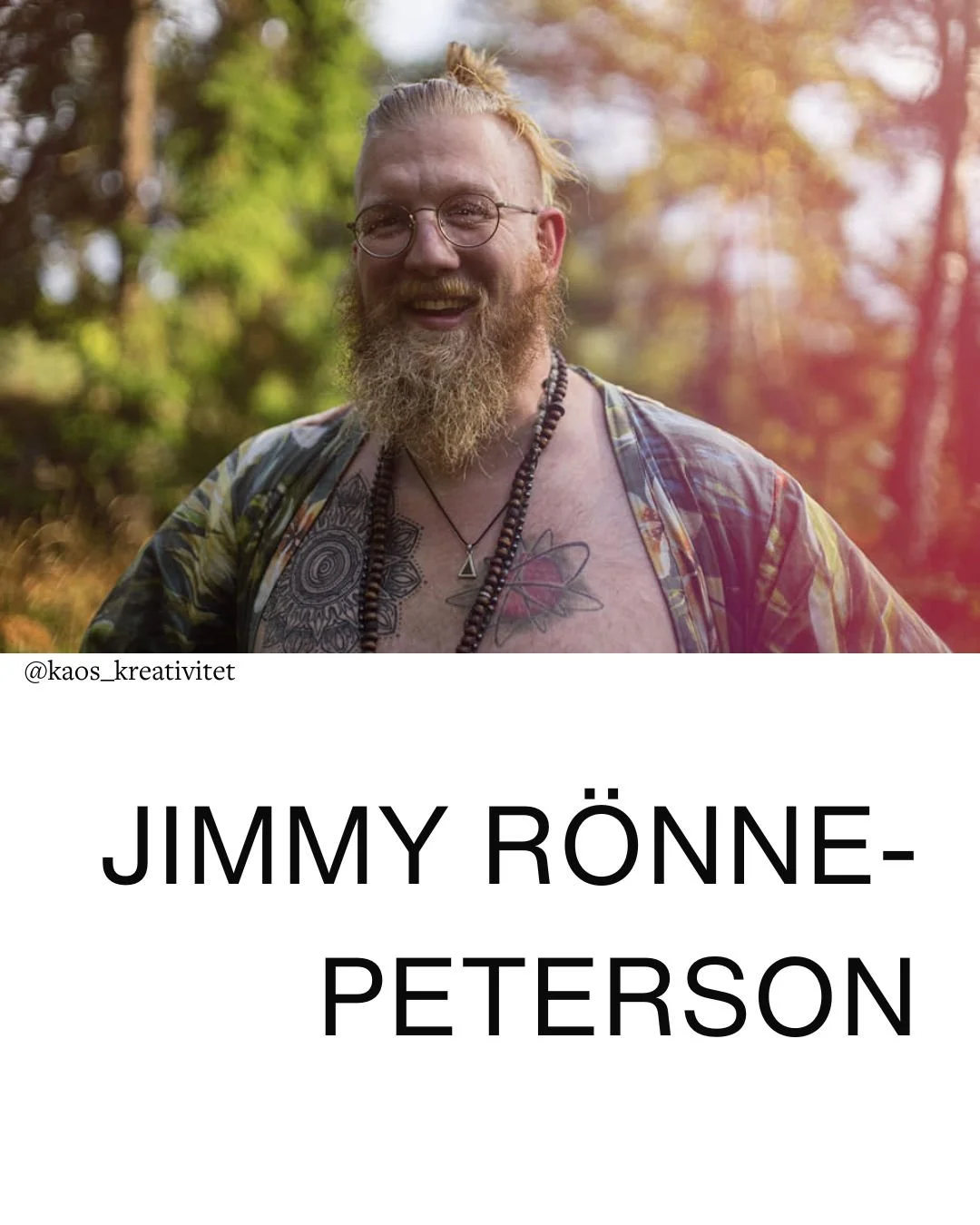 ✨ M&ouml;t Jimmy R&ouml;nne-Peterson &ndash; en av de nio personer som delar sin ber&auml;ttelse i Kaos &amp; Kreativitet. Med en s&auml;llsynt &ouml;ppenhet ber&auml;ttar han om identitet, kamp, kraft och hur man navigerar ett liv med bipol&auml;r s