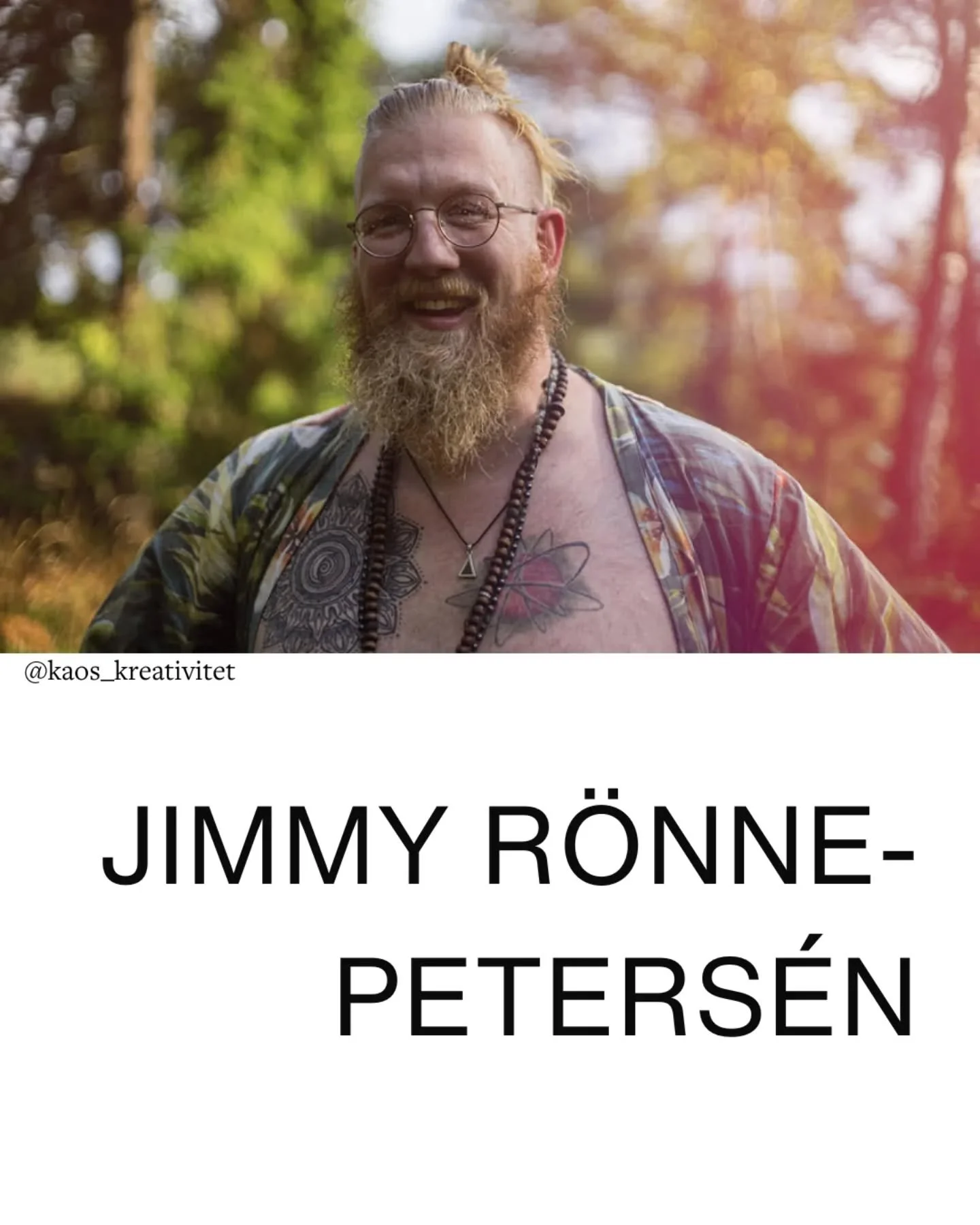 ✨ M&ouml;t Jimmy R&ouml;nne-Peters&eacute;n &ndash; en av de nio personer som delar sin ber&auml;ttelse i Kaos &amp; Kreativitet. Med en s&auml;llsynt &ouml;ppenhet ber&auml;ttar han om identitet, kamp, kraft och hur man navigerar ett liv med bipol&a