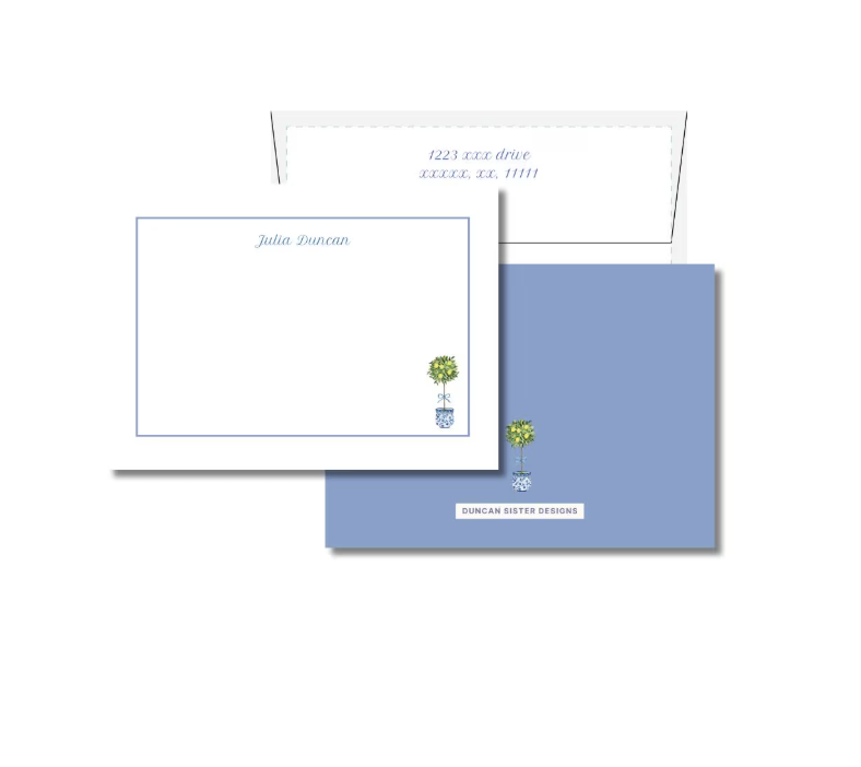 Premium Personalized Lemon Ginger Jar Note Card Set