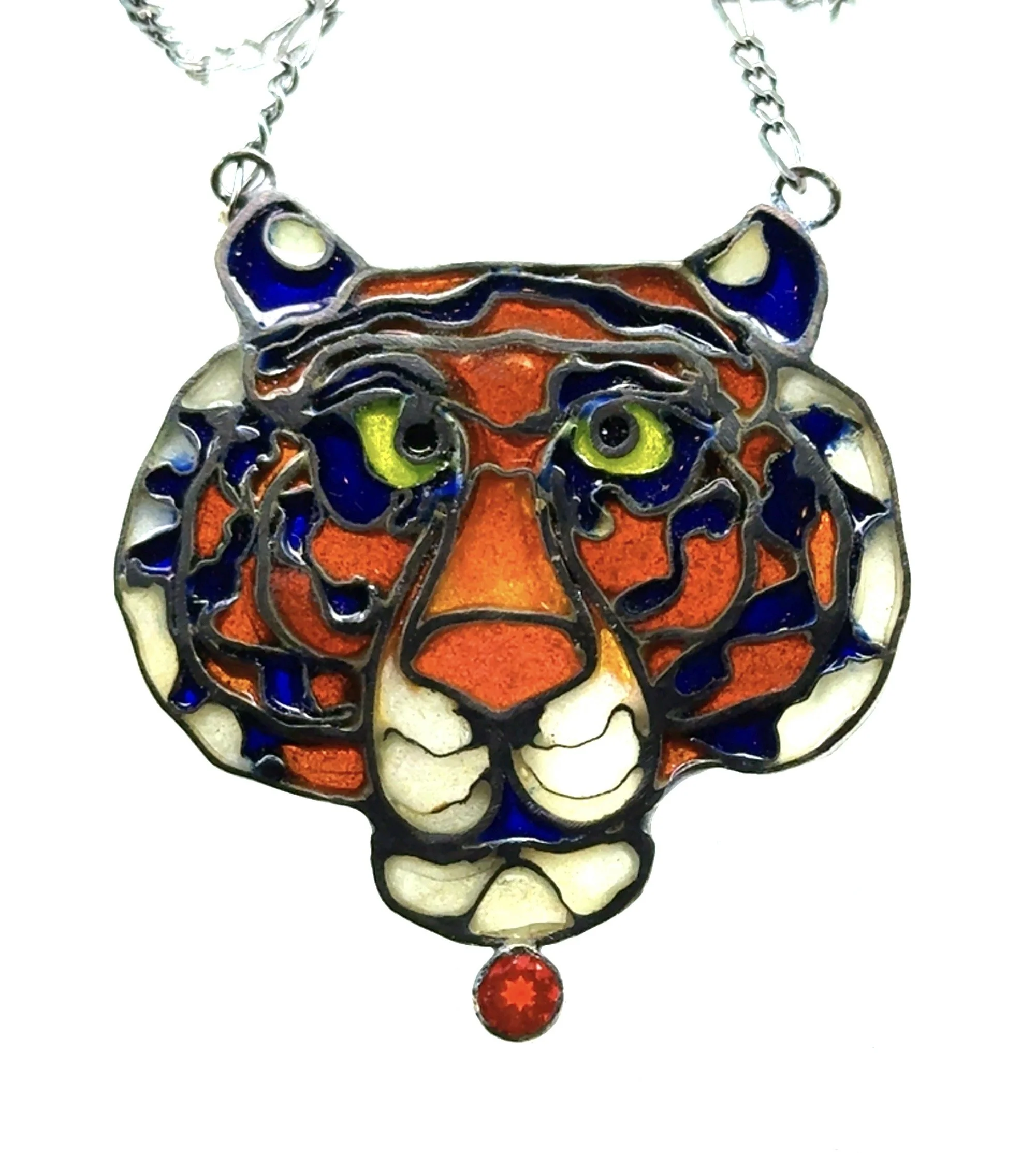 Tiger pendant with orange opal $300