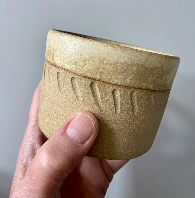 cream, russet handmade wide coffee mugs stoneware clay, coffee, tea, hot chocolate, matcha