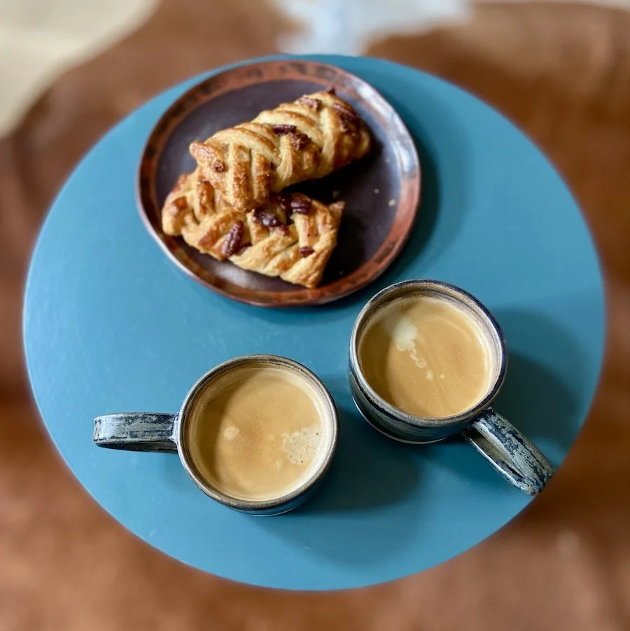 dark olive, topaz hand built wide coffee mugs stoneware clay, coffee, tea, hot chocolate, matcha