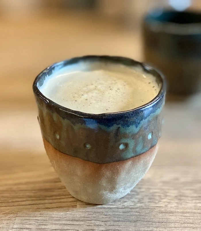 hand pinched unique medium textured stoneware cups coffee flat white cappuccino
