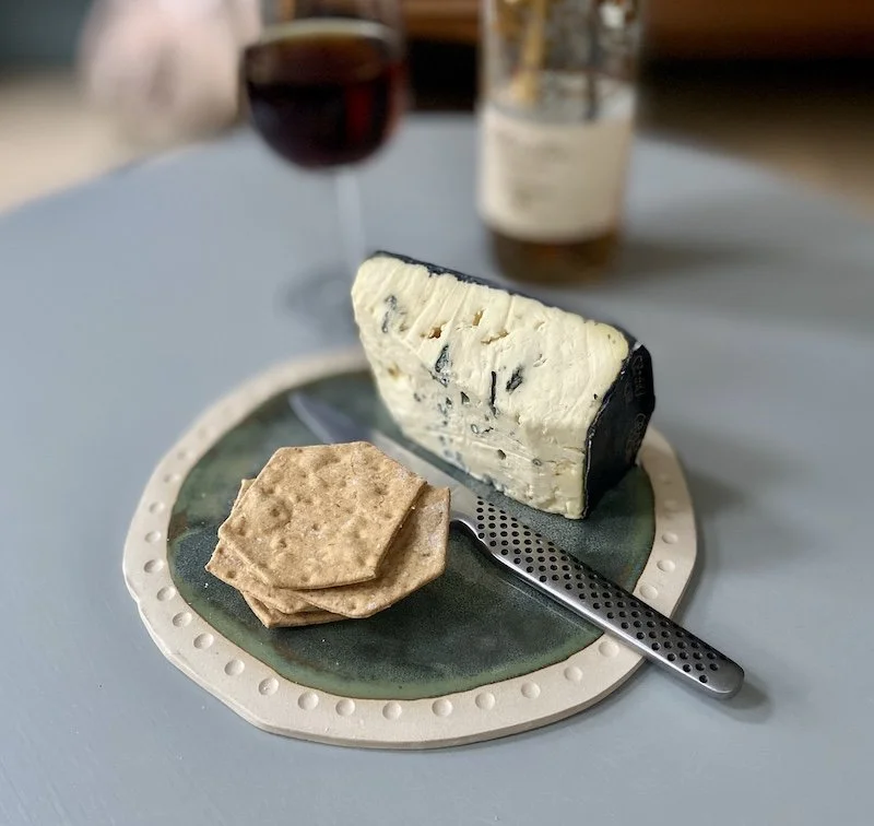 blue textured flat side plate 2