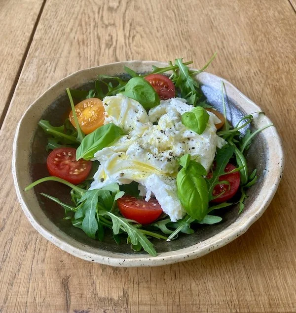 grey brown and speckled oatmeal shallow bowls hand made slabbed unique buff stoneware