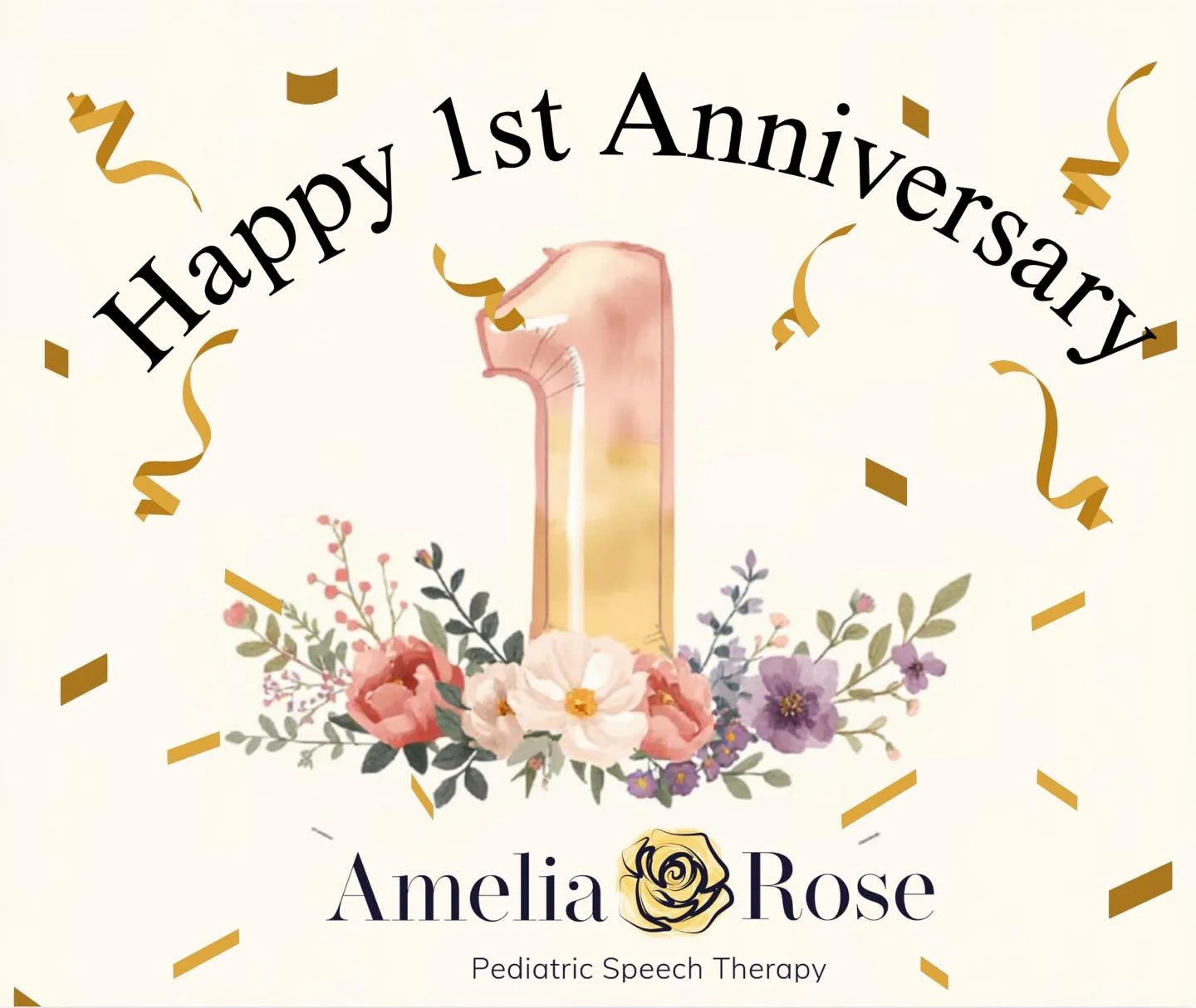 🎉This month marks 1 year of Amelia Rose Pediatric Speech Therapy, and I am incredibly grateful. Thank you to the amazing families who welcomed me into their homes and trusted me with their children. To my family, friends, and local community thank y