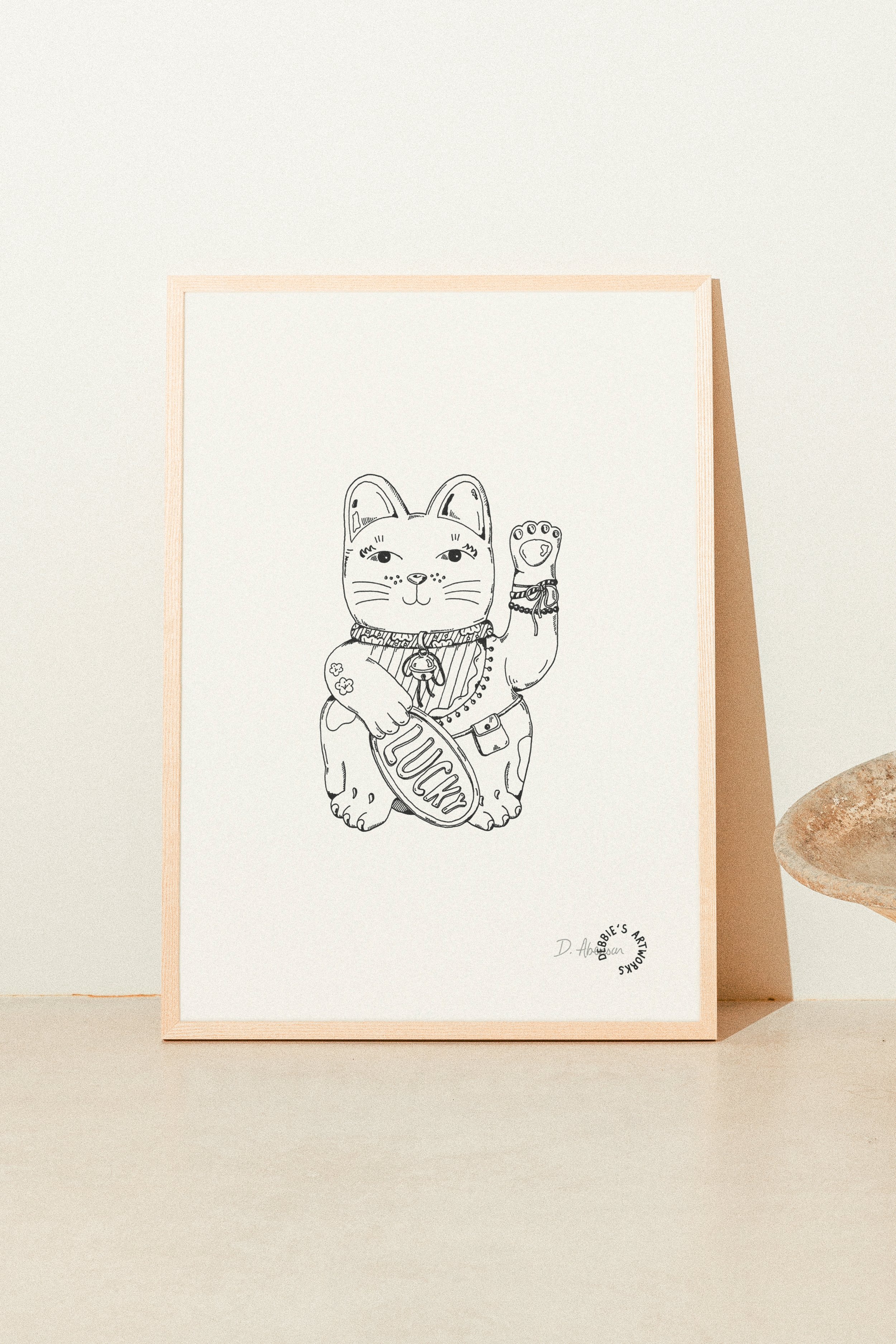 Lucky Cat Print Mockup_1 zoom.jpg