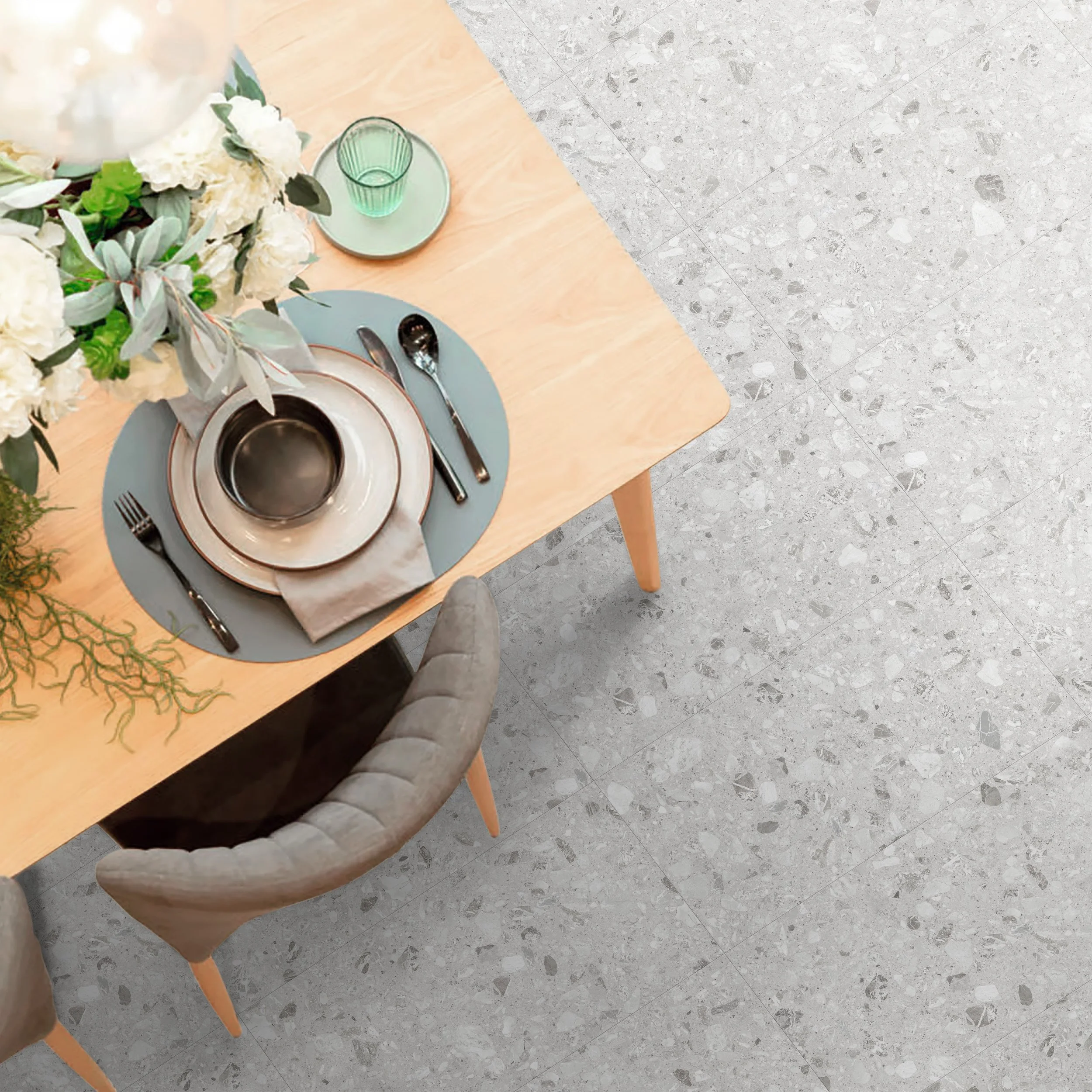 12x24 Modern Terrazzo White Matte