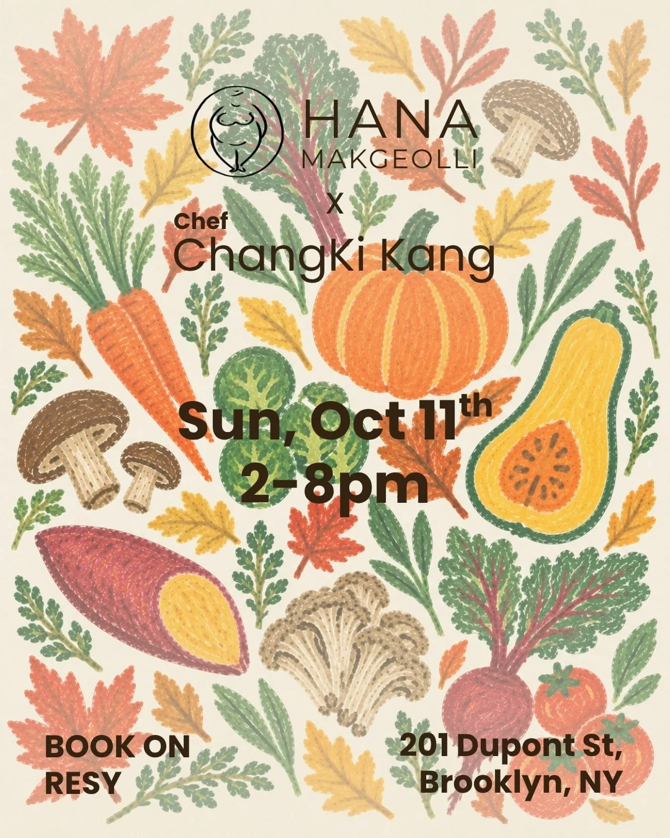 Join us for a special one-day pop-up with Chef Changki Kang 🍂🍶

Chef Kang brings his thoughtful approach to Korean cuisine to Hana Makgeolli with a seasonal menu rooted in Korean flavors, memory, and tradition, paired alongside our traditional Kore