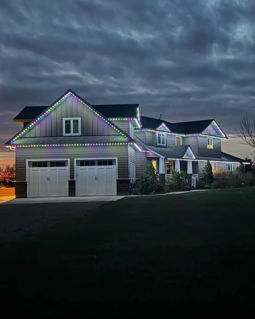 Large house with permanent lighting