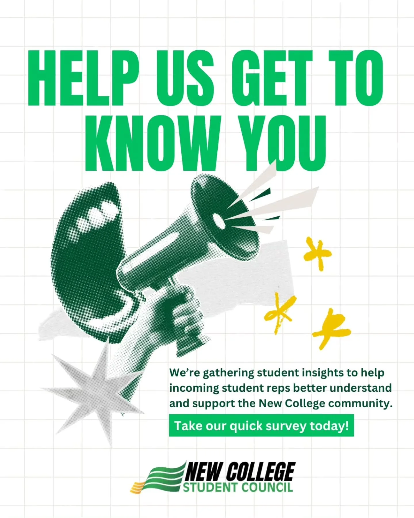 ⏱️ Got 2 minutes to help us out? ⏱️

​We&rsquo;re handing the baton to next year's representatives, and we want to make sure they know exactly what you need! Help us make sure the incoming council is ready to advocate for the things that actually mat