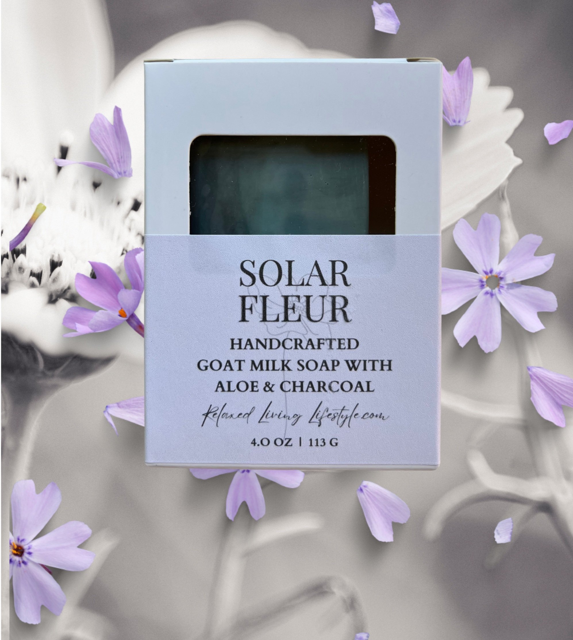 Handcrafted goat milk soap with neroli, sea salt, and vanilla scent-Solar Fleur by Relaxed Living Lifestyle