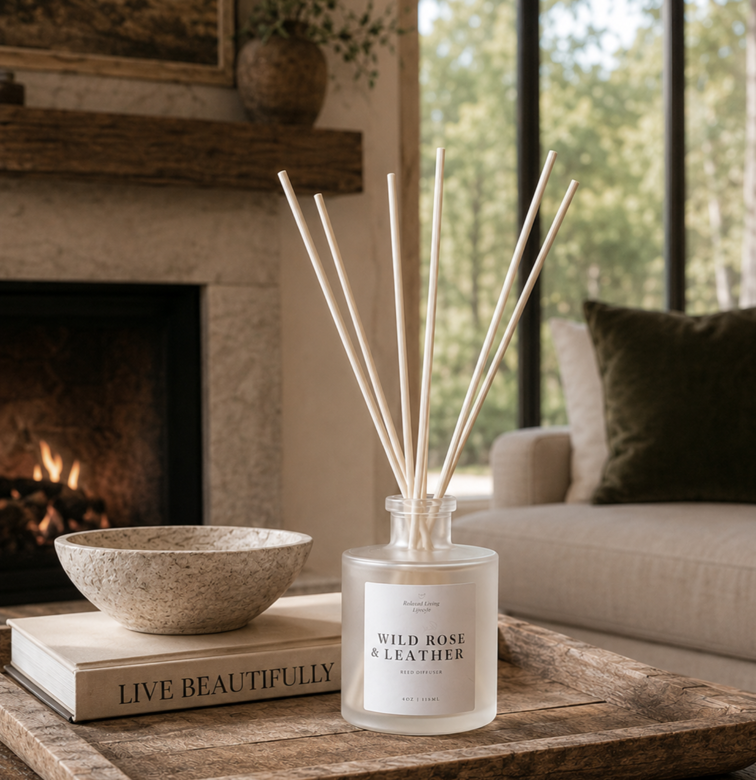 Wild Rose & Leather Reed Diffuser