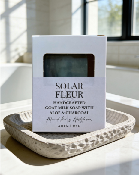 Solar Fleur Goat Milk Soap with Aloe & Charcoal