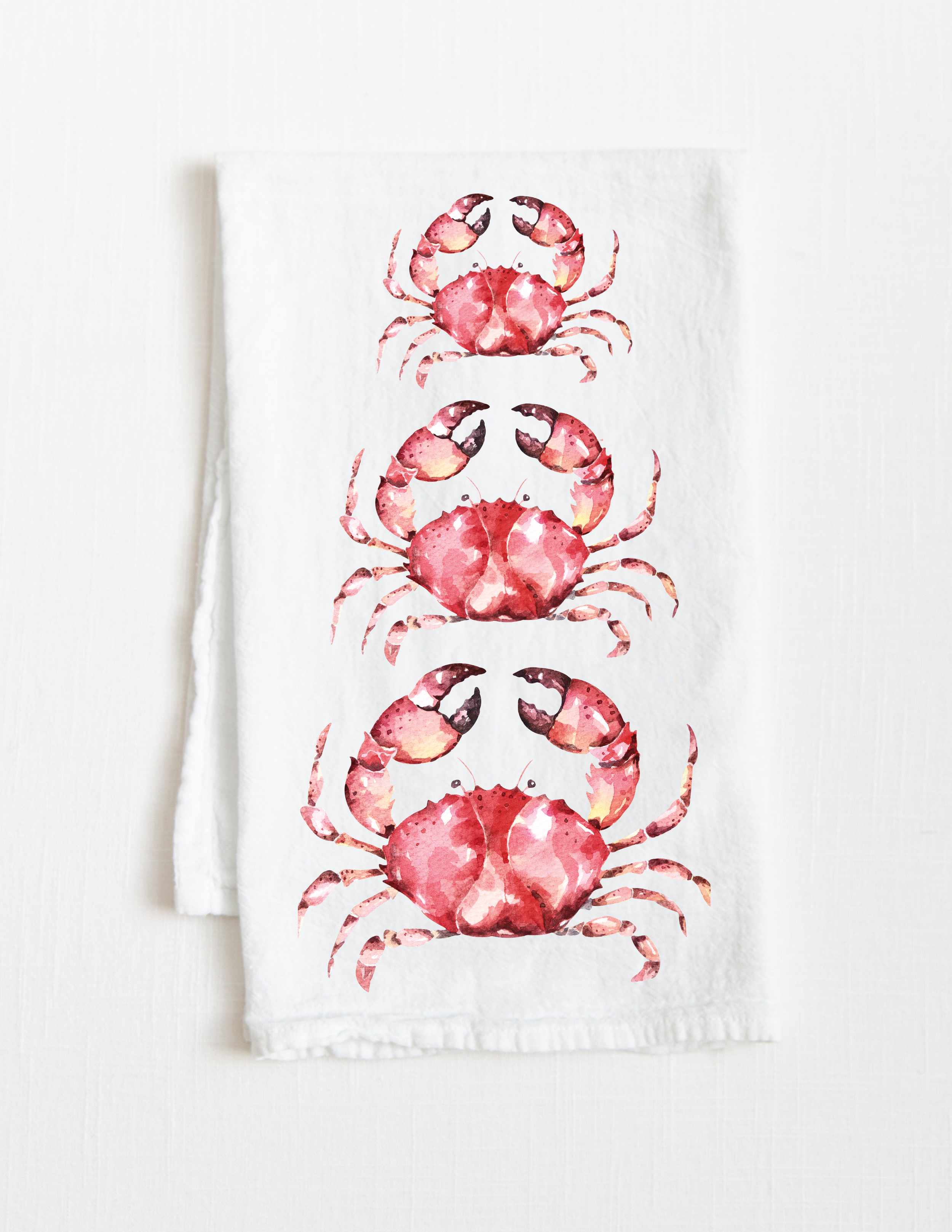 Watercolor Crab Tea Towel